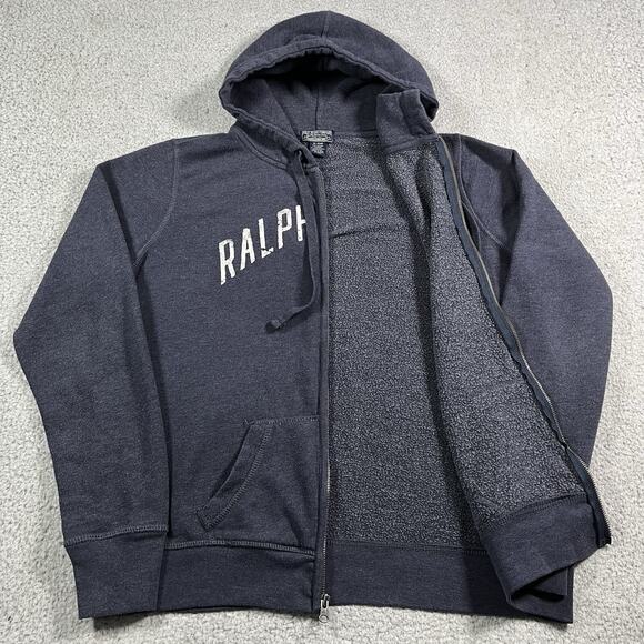 Polo Ralph Lauren Hoodie Mens XL Full Zip Sweatshirt Spell Out Vintage Y2K 67 - Picture 3 of 16